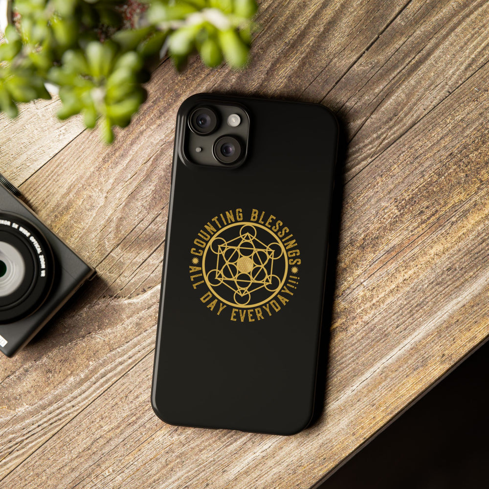 COUNTING BLESSINGS ALL DAY EVERYDAY!!! - Slim Phone Cases, Case-Mate - Black