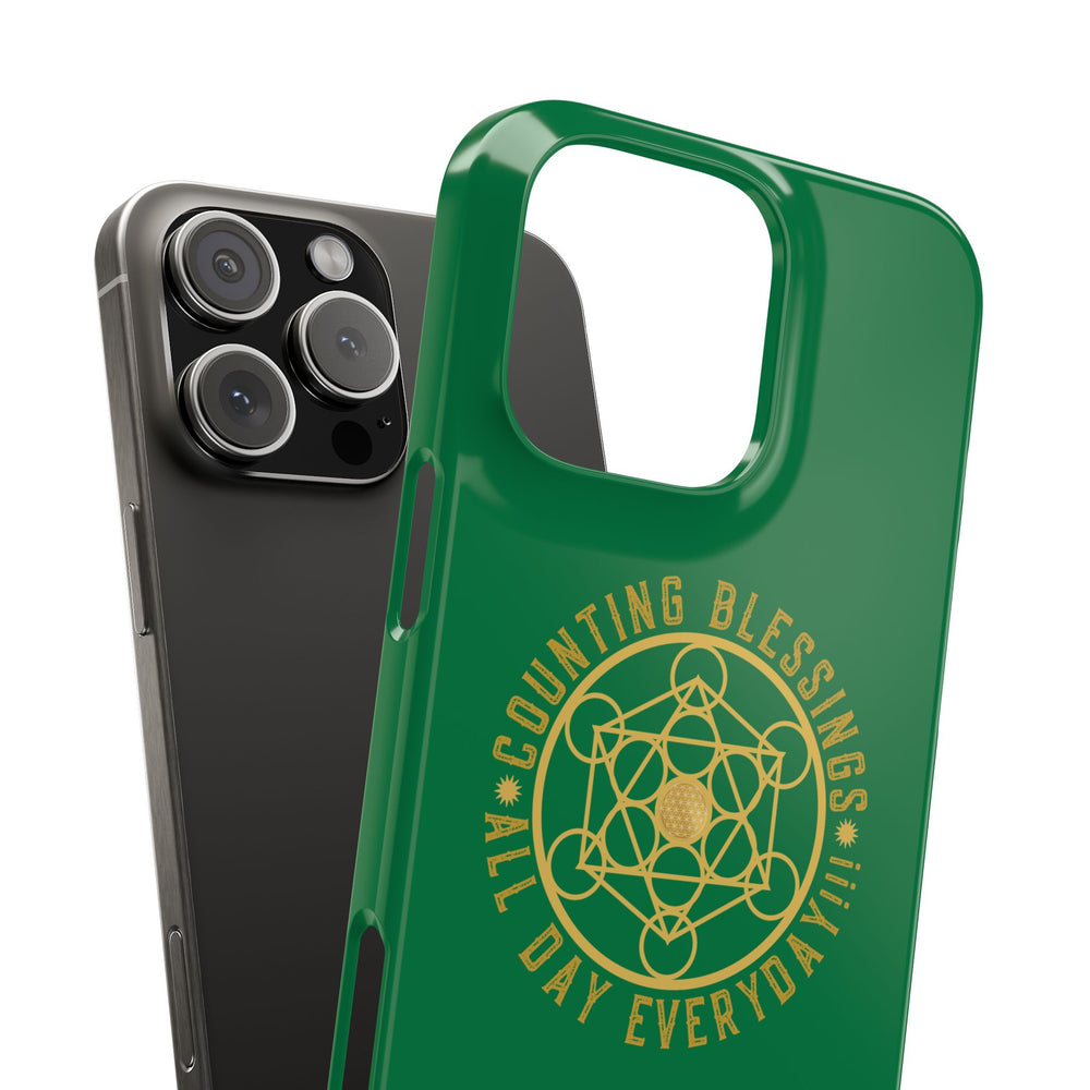 COUNTING BLESSINGS ALL DAY EVERYDAY!!! - Slim Phone Cases, Case-Mate - GREEN