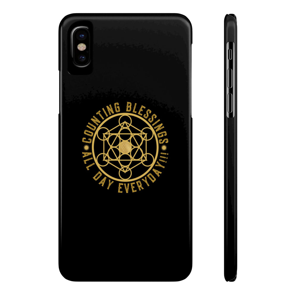 COUNTING BLESSINGS ALL DAY EVERYDAY!!! - Slim Phone Cases, Case-Mate - Black