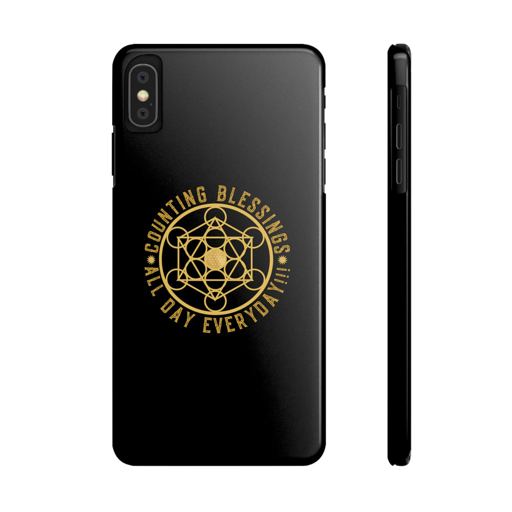 COUNTING BLESSINGS ALL DAY EVERYDAY!!! - Slim Phone Cases, Case-Mate - Black