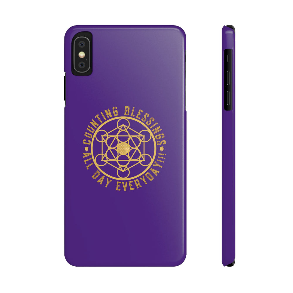 COUNTING BLESSINGS ALL DAY EVERYDAY!!! - Slim Phone Cases, Case-Mate - PURPLE