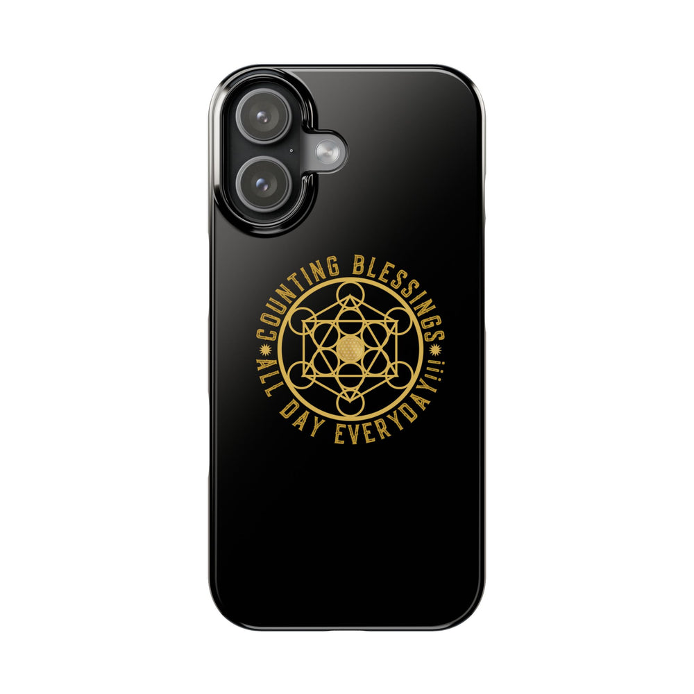 COUNTING BLESSINGS ALL DAY EVERYDAY!!! - Slim Phone Cases, Case-Mate - Black