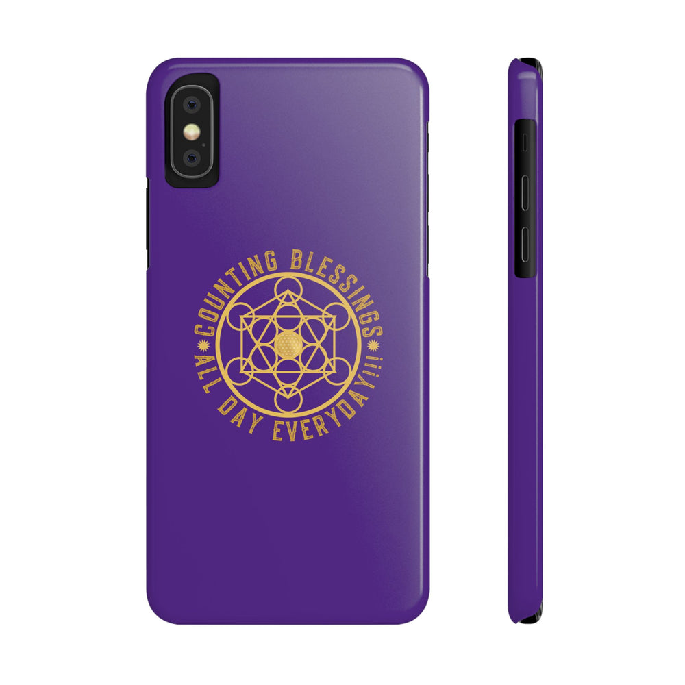 COUNTING BLESSINGS ALL DAY EVERYDAY!!! - Slim Phone Cases, Case-Mate - PURPLE