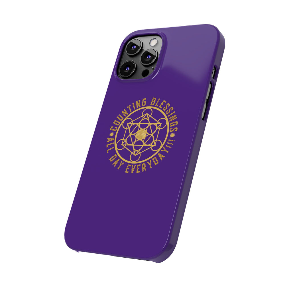 COUNTING BLESSINGS ALL DAY EVERYDAY!!! - Slim Phone Cases, Case-Mate - PURPLE