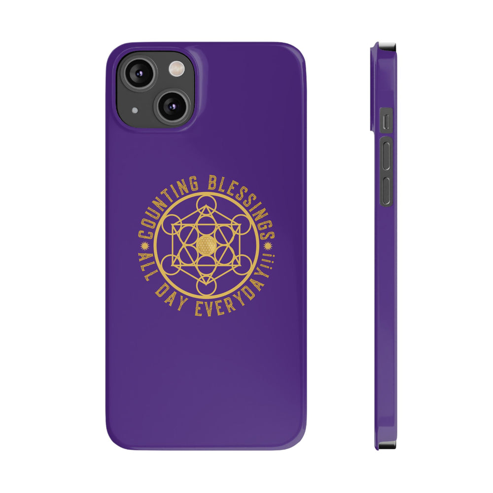 COUNTING BLESSINGS ALL DAY EVERYDAY!!! - Slim Phone Cases, Case-Mate - PURPLE