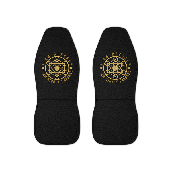 I AM BLESSED I AM HIGHLY FAVORED - Car Seat Covers - Black