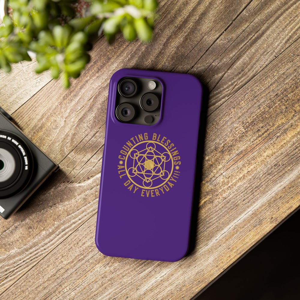 COUNTING BLESSINGS ALL DAY EVERYDAY!!! - Slim Phone Cases, Case-Mate - PURPLE