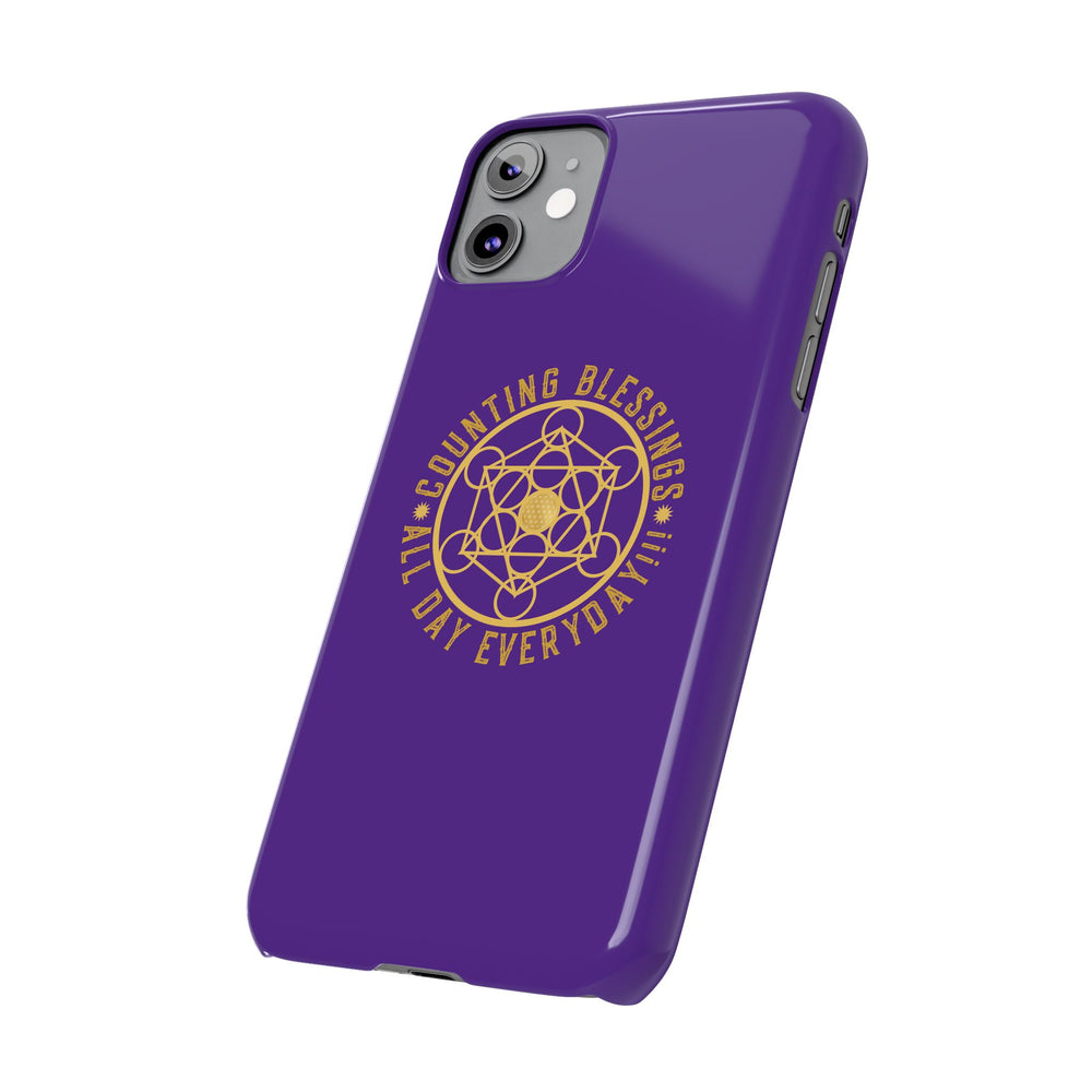 COUNTING BLESSINGS ALL DAY EVERYDAY!!! - Slim Phone Cases, Case-Mate - PURPLE