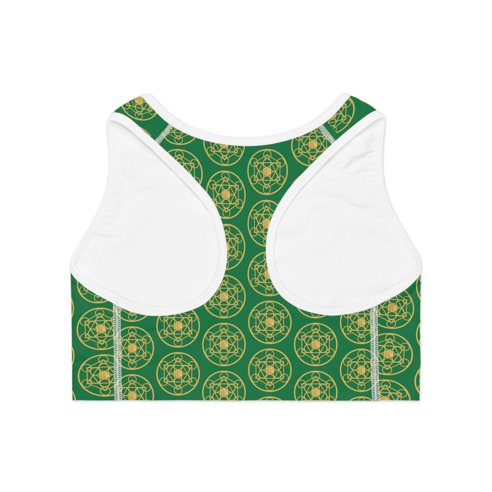 BLESSED - Boxed Design - Sports Bra (AOP) - GREEN