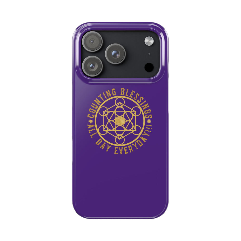 COUNTING BLESSINGS ALL DAY EVERYDAY!!! - Slim Phone Cases, Case-Mate - PURPLE