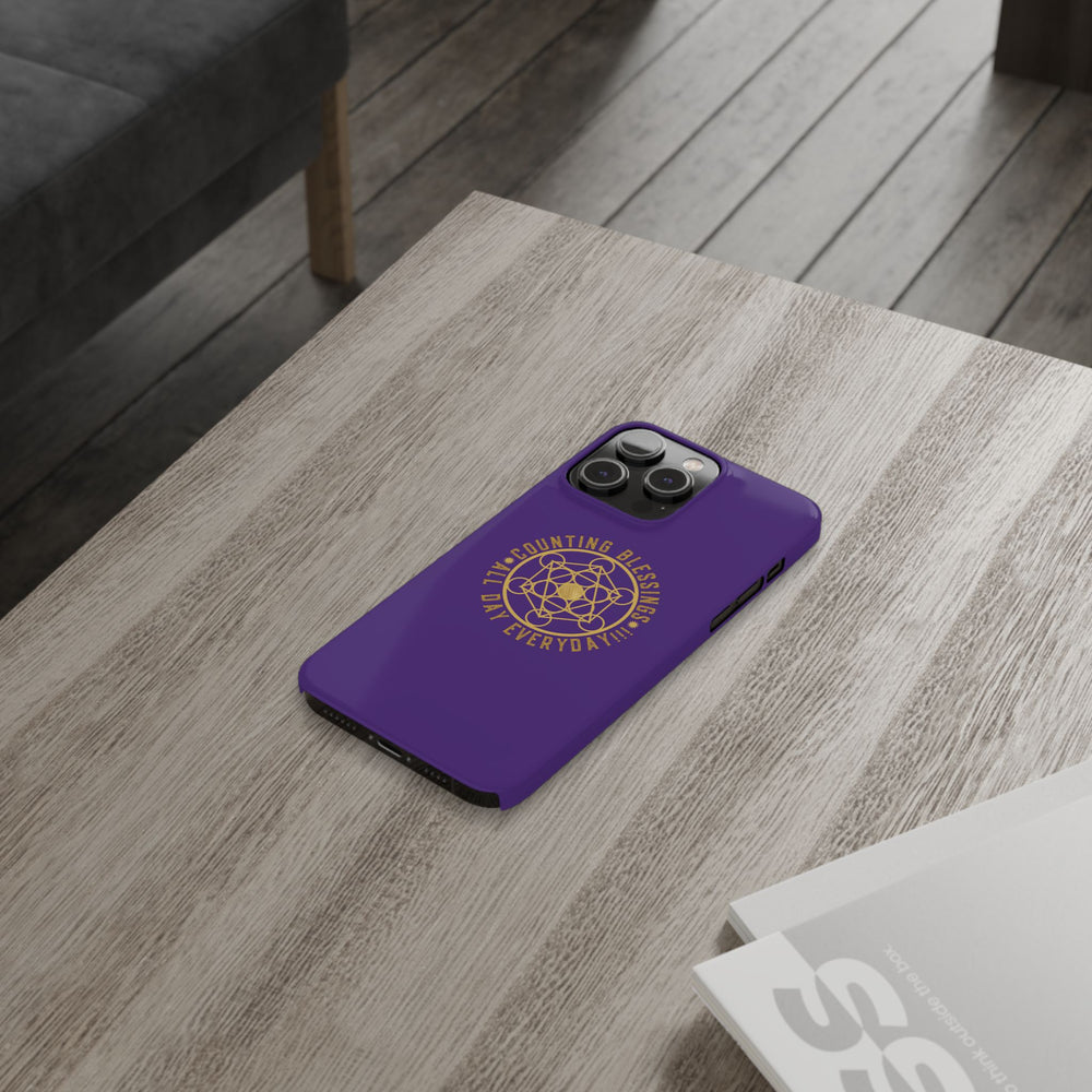 COUNTING BLESSINGS ALL DAY EVERYDAY!!! - Slim Phone Cases, Case-Mate - PURPLE