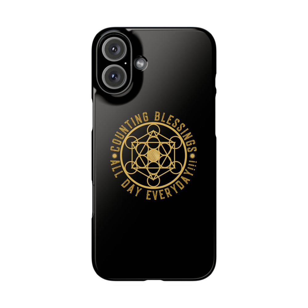 COUNTING BLESSINGS ALL DAY EVERYDAY!!! - Slim Phone Cases, Case-Mate - Black