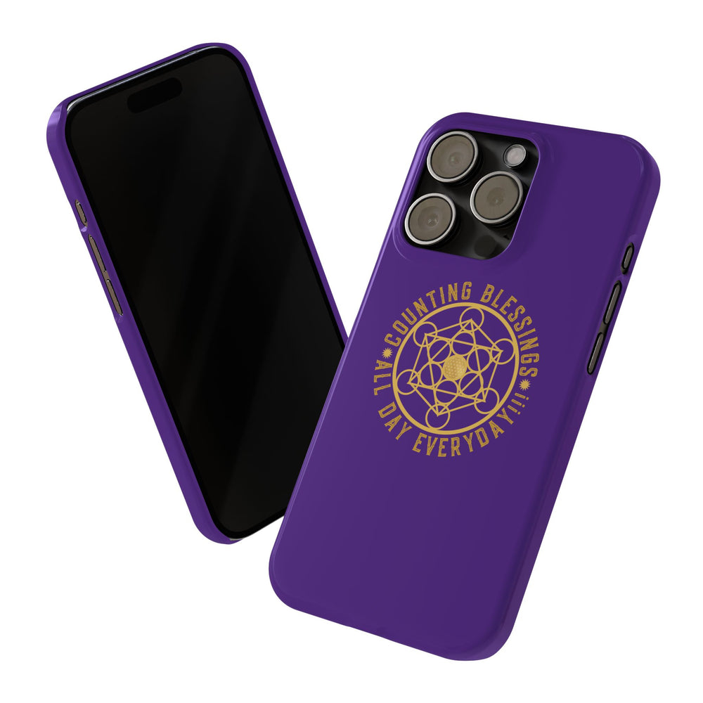 COUNTING BLESSINGS ALL DAY EVERYDAY!!! - Slim Phone Cases, Case-Mate - PURPLE