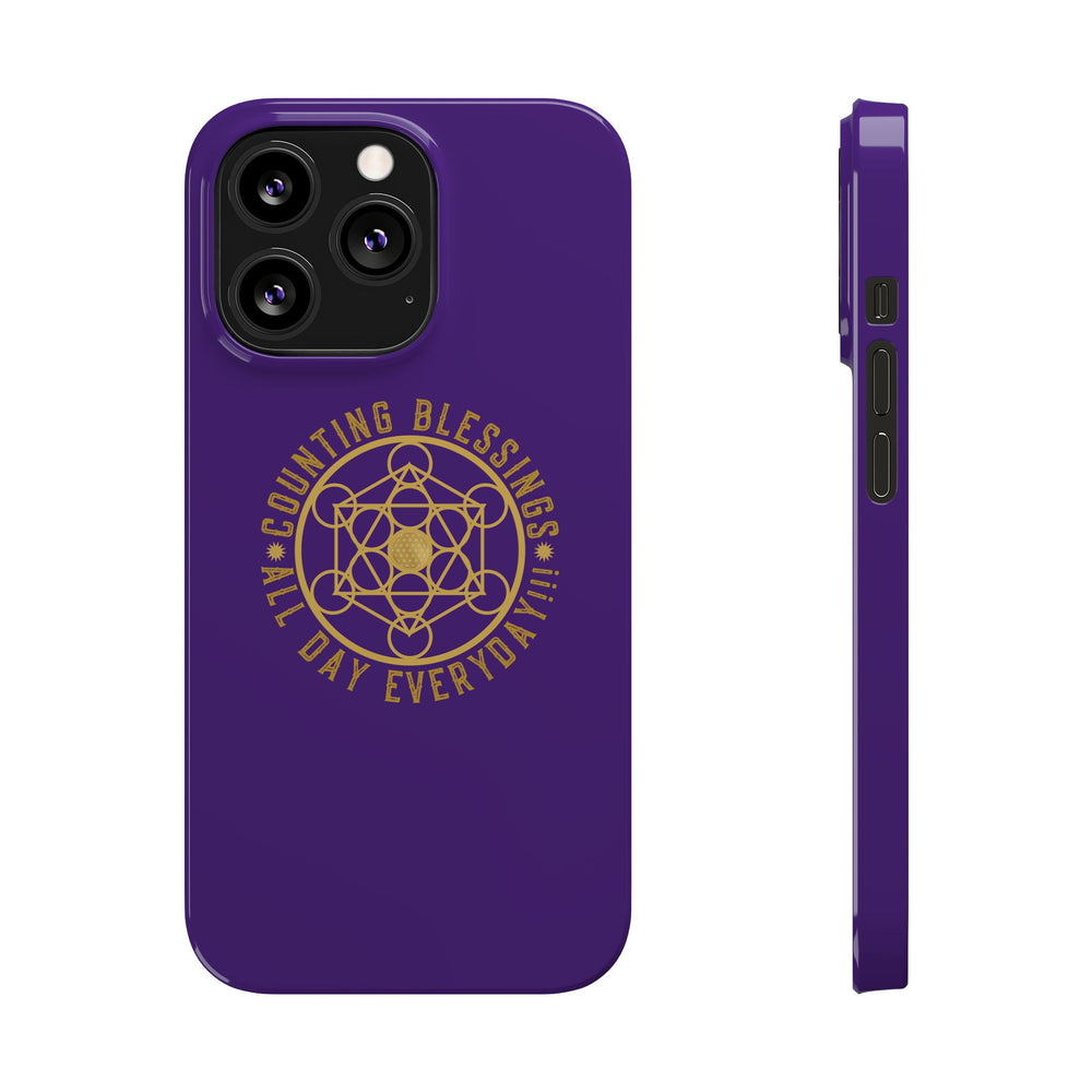 COUNTING BLESSINGS ALL DAY EVERYDAY!!! - Slim Phone Cases, Case-Mate - PURPLE