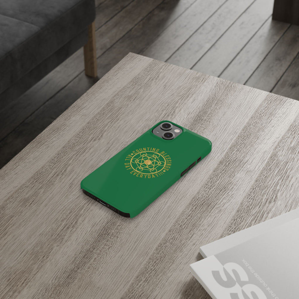 COUNTING BLESSINGS ALL DAY EVERYDAY!!! - Slim Phone Cases, Case-Mate - GREEN