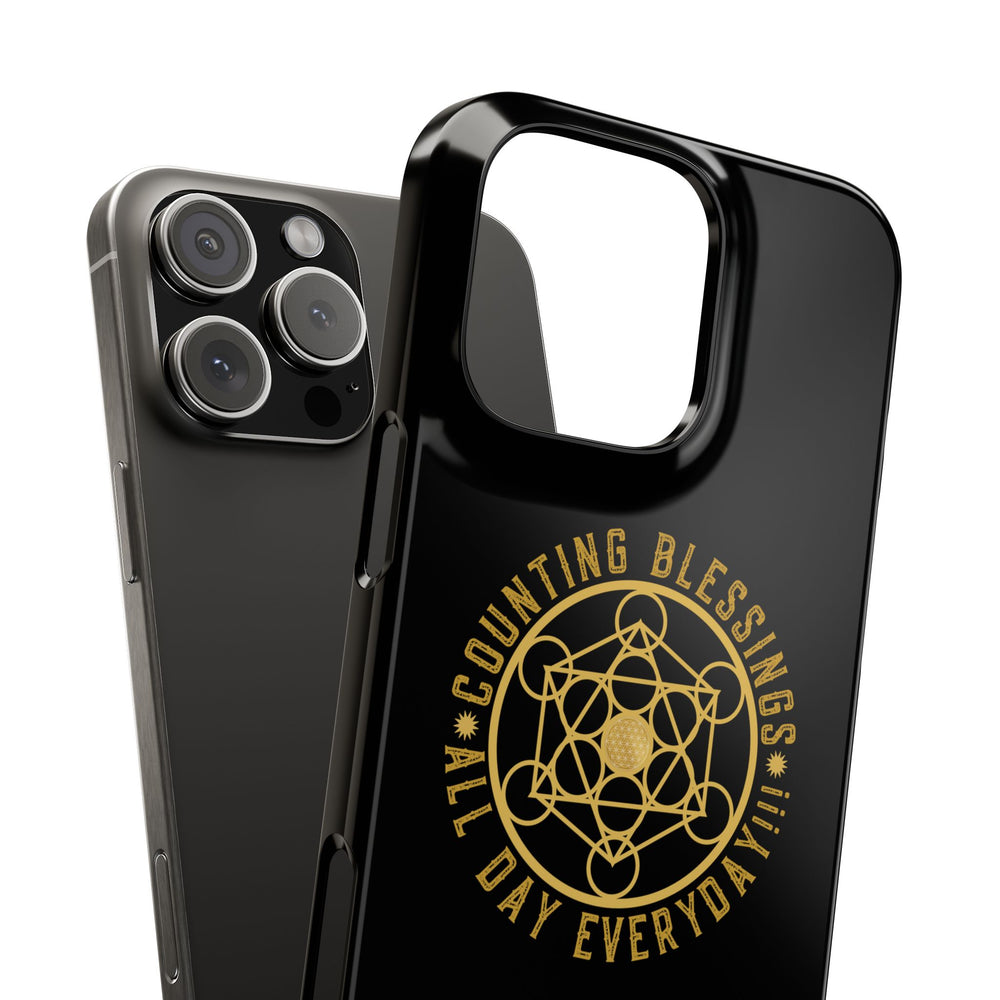 COUNTING BLESSINGS ALL DAY EVERYDAY!!! - Slim Phone Cases, Case-Mate - Black