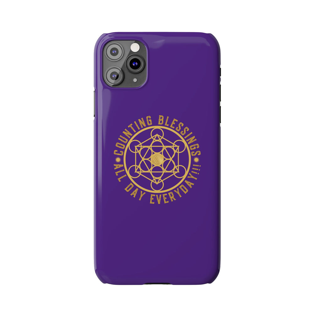 COUNTING BLESSINGS ALL DAY EVERYDAY!!! - Slim Phone Cases, Case-Mate - PURPLE