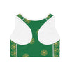 BLESSED - Pattern Design - Sports Bra (AOP)  - GREEN