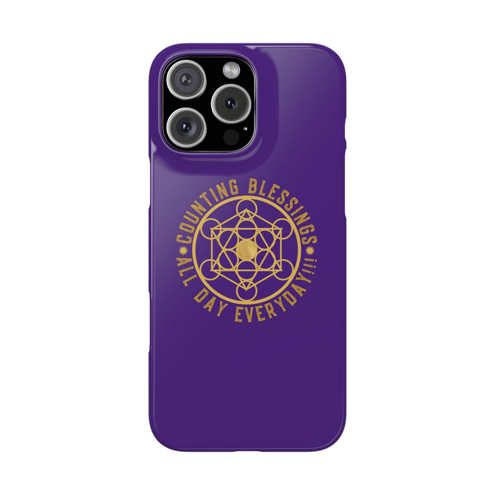 COUNTING BLESSINGS ALL DAY EVERYDAY!!! - Slim Phone Cases, Case-Mate - PURPLE