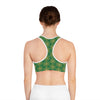 BLESSED - Boxed Design - Sports Bra (AOP) - GREEN