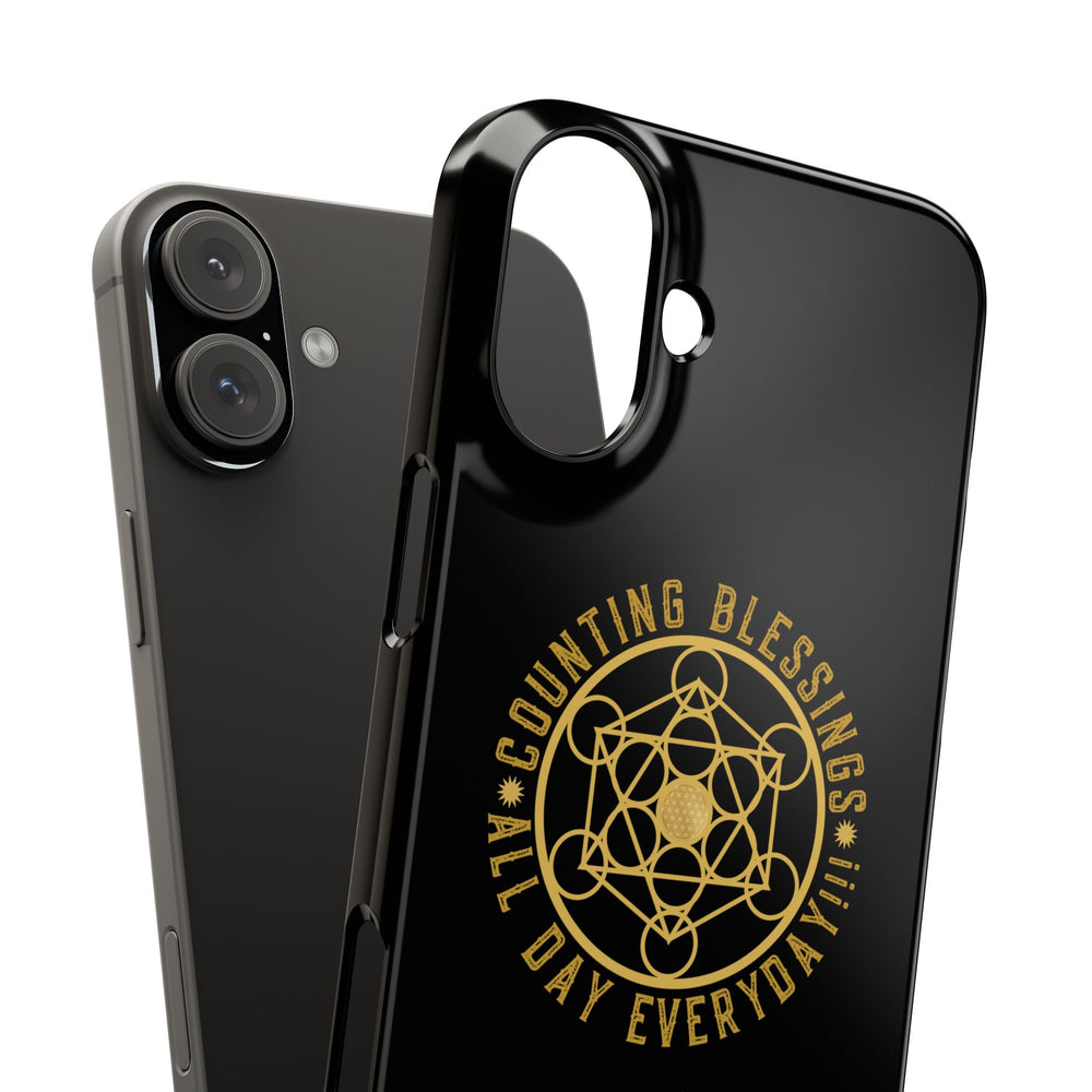 COUNTING BLESSINGS ALL DAY EVERYDAY!!! - Slim Phone Cases, Case-Mate - Black