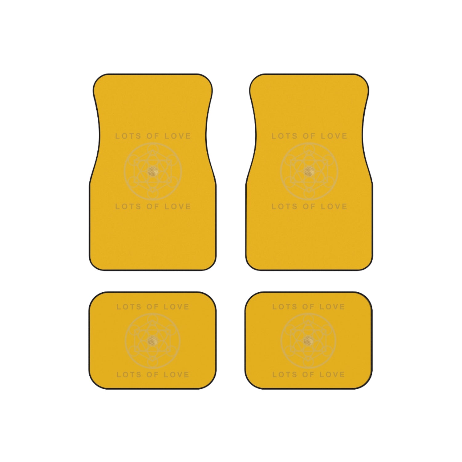 LOTS OF LOVE - Car Mats (Set of 4) - YELLOW