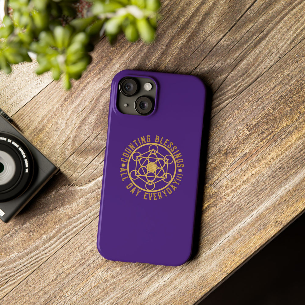 COUNTING BLESSINGS ALL DAY EVERYDAY!!! - Slim Phone Cases, Case-Mate - PURPLE