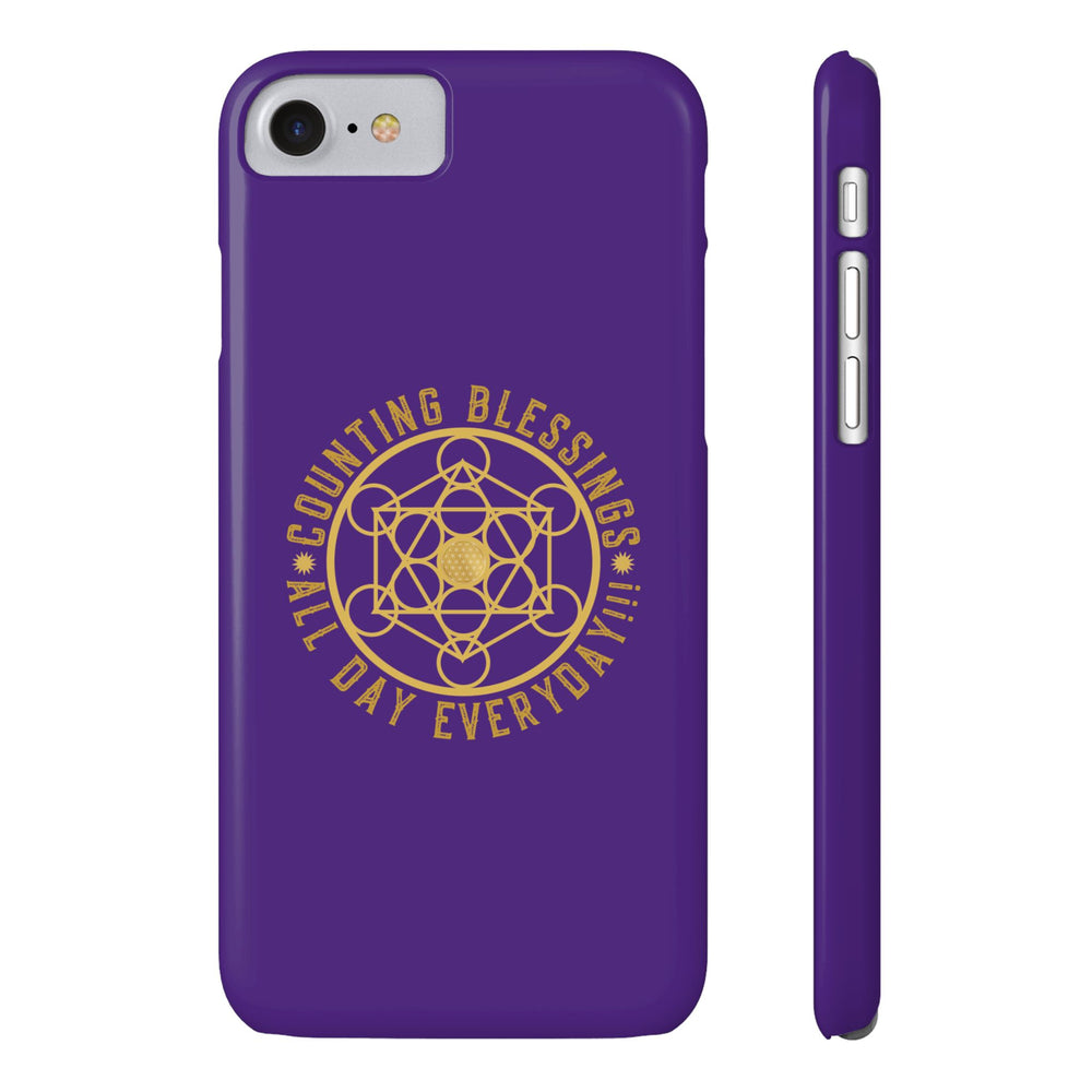 COUNTING BLESSINGS ALL DAY EVERYDAY!!! - Slim Phone Cases, Case-Mate - PURPLE