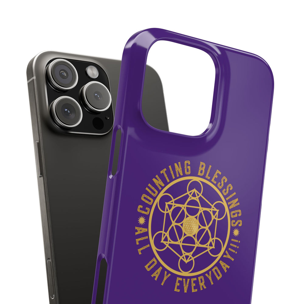 COUNTING BLESSINGS ALL DAY EVERYDAY!!! - Slim Phone Cases, Case-Mate - PURPLE