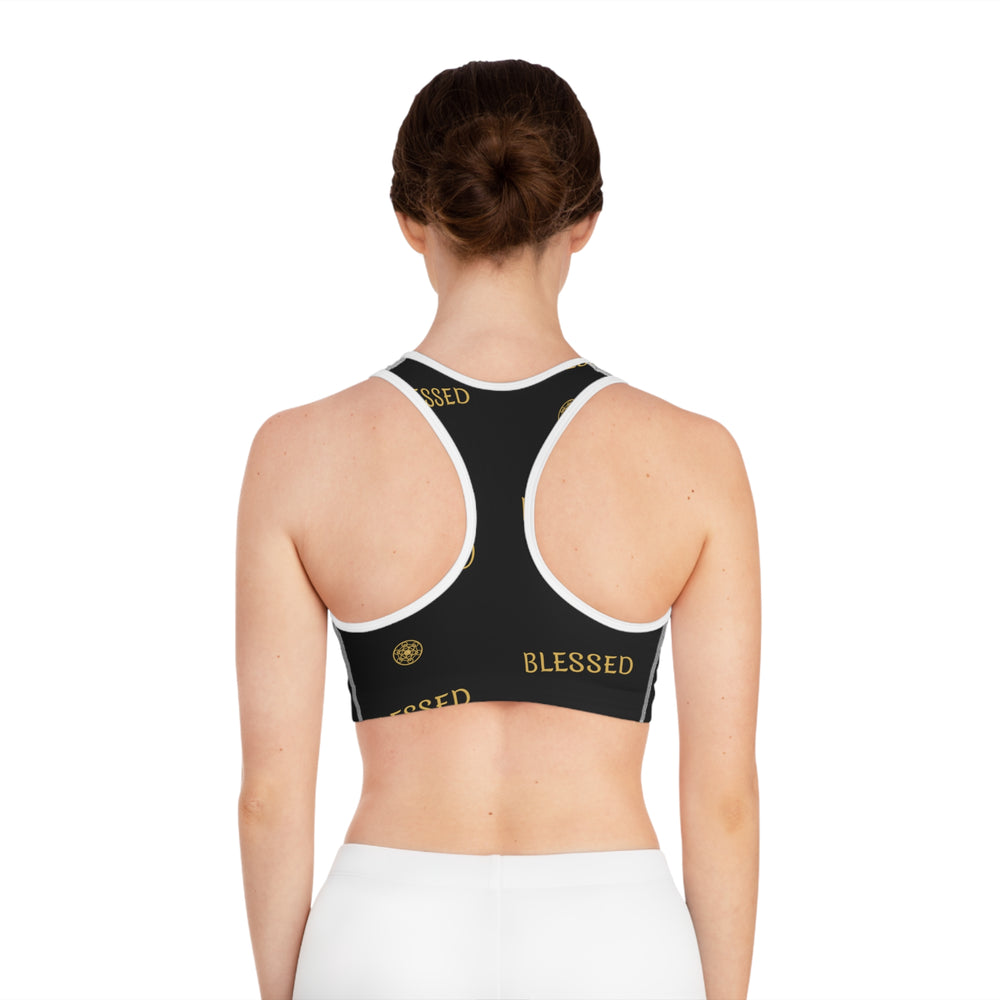 DYNYSTY - Sports Bra (AOP)  - BLACK