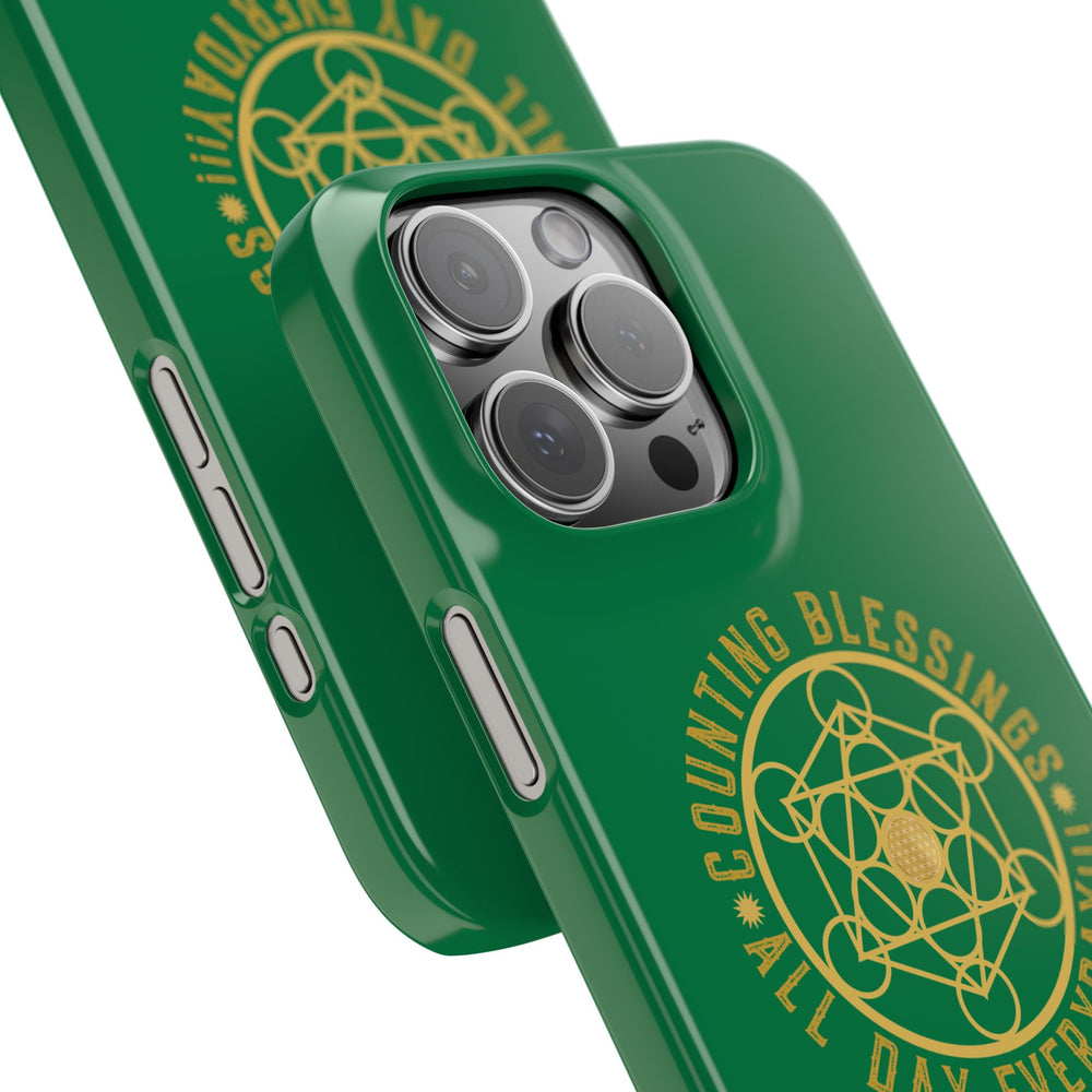 COUNTING BLESSINGS ALL DAY EVERYDAY!!! - Slim Phone Cases, Case-Mate - GREEN