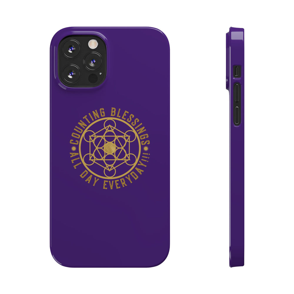 COUNTING BLESSINGS ALL DAY EVERYDAY!!! - Slim Phone Cases, Case-Mate - PURPLE