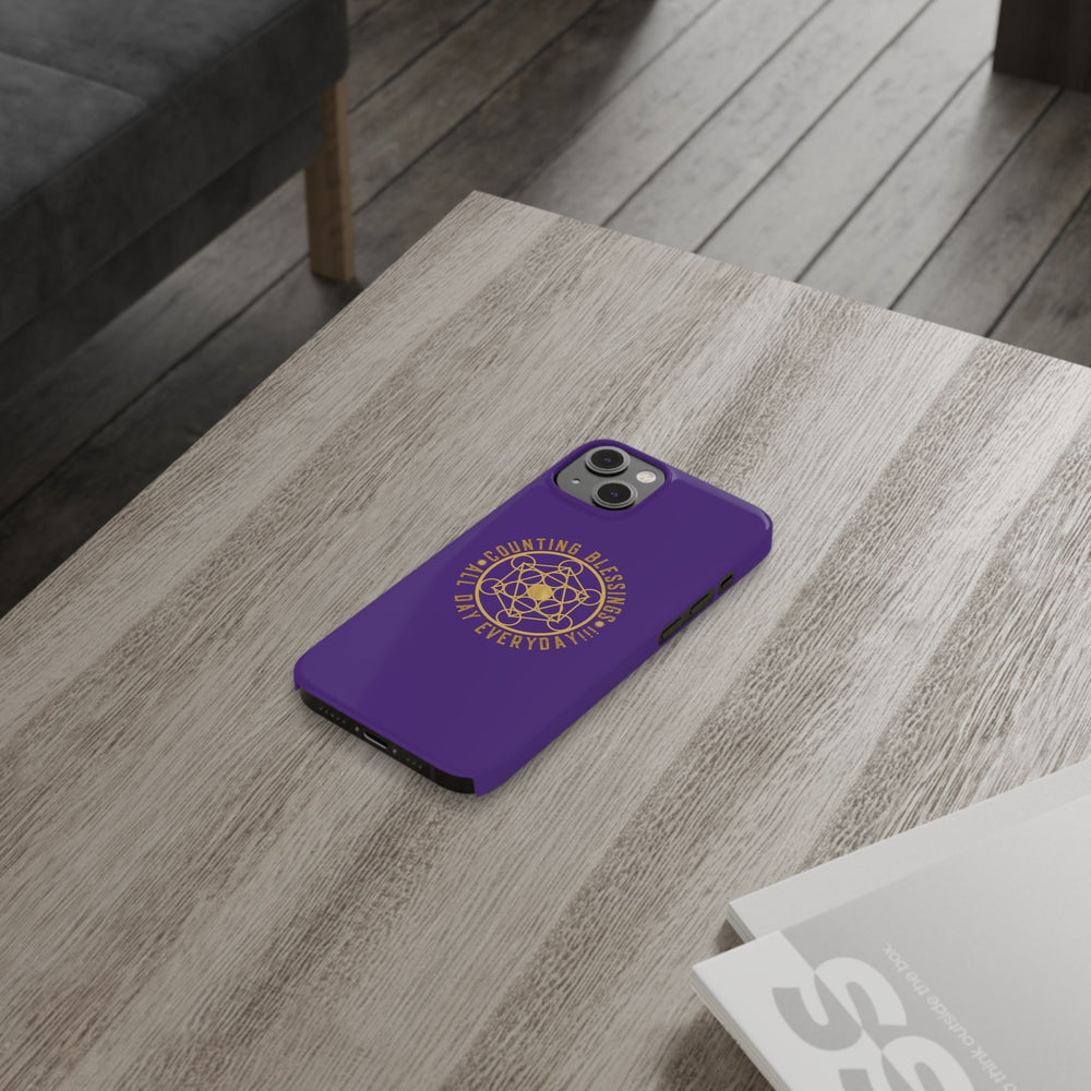 COUNTING BLESSINGS ALL DAY EVERYDAY!!! - Slim Phone Cases, Case-Mate - PURPLE