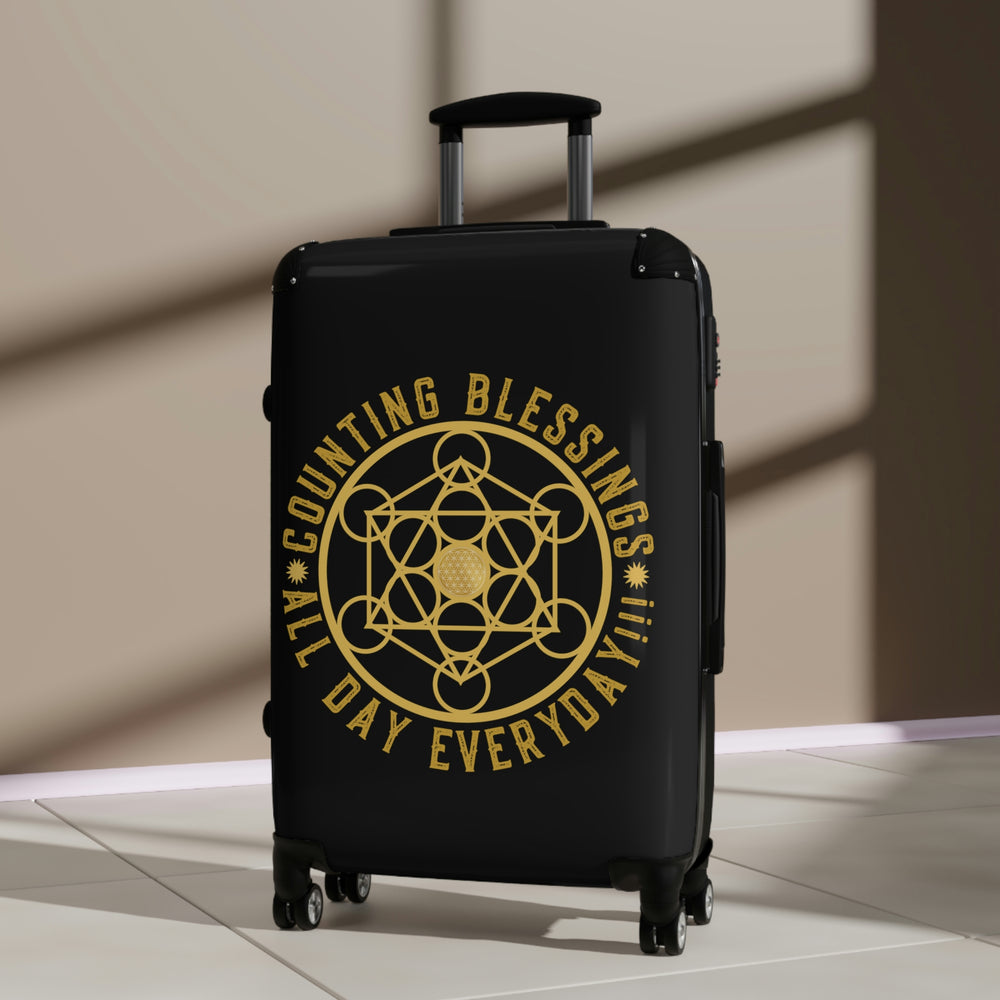 COUNTING BLESSINGS ALL DAY EVERYDAY!!! - Suitcase - Black