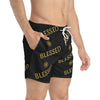 BLESSED - Swim Trunks (AOP) - Black