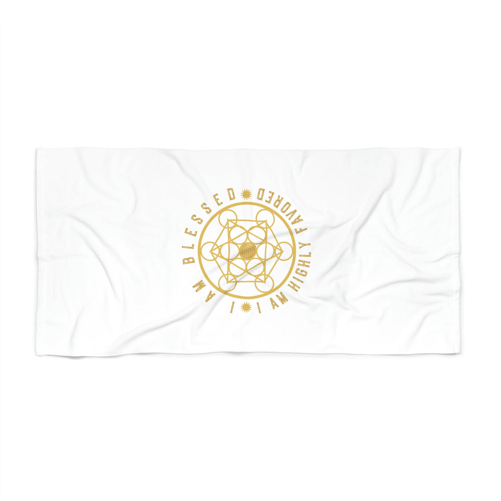 I AM BLESSED I AM HIGHLY FAVORED - Beach Towel