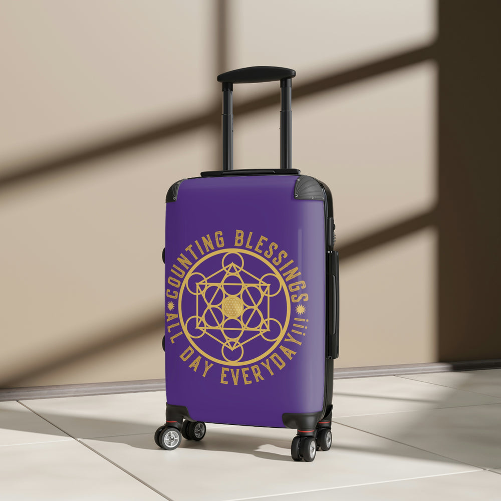 COUNTING BLESSINGS ALL DAY EVERYDAY!!! - Suitcase - Purple