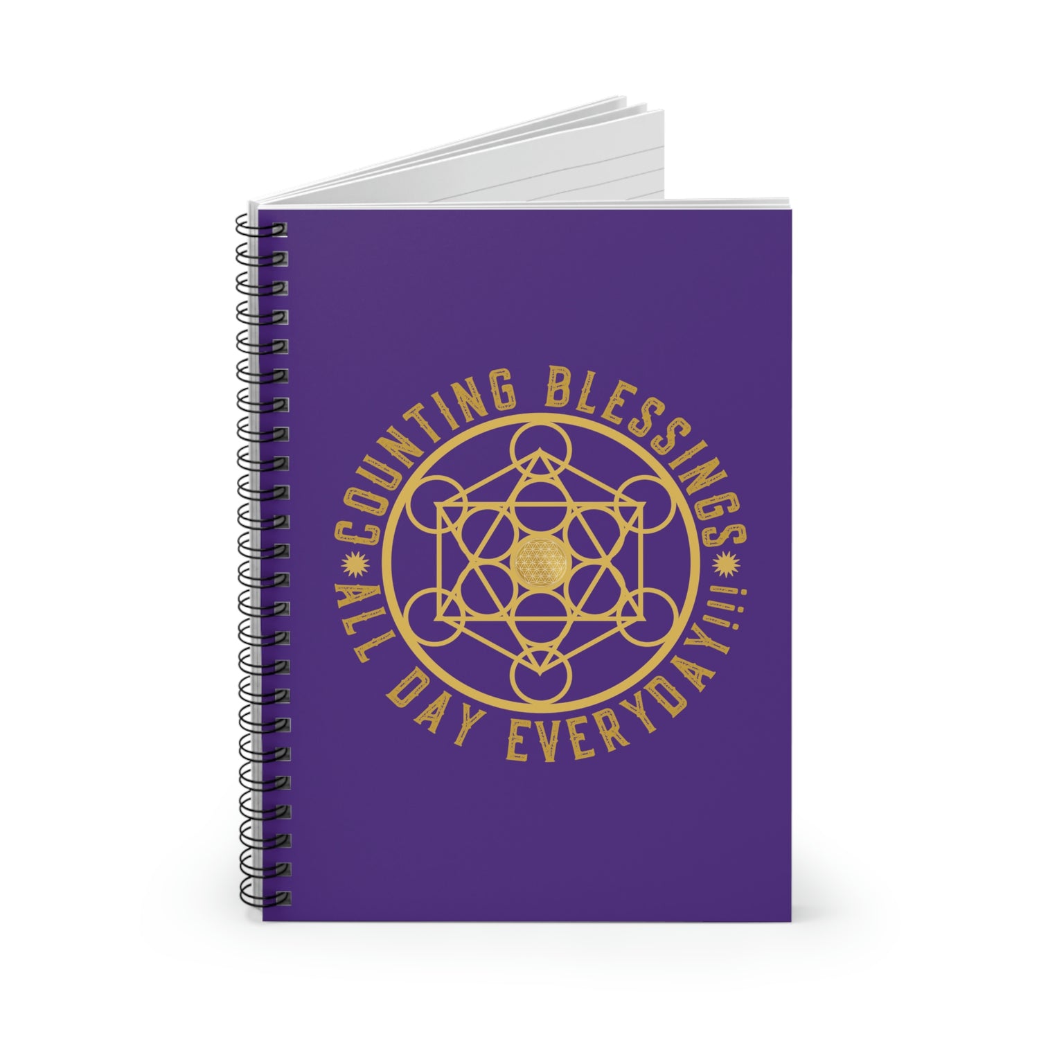 COUNTING BLESSINGS ALL DAY EVERYDAY!!! - Spiral Notebook - Ruled Line - Purple
