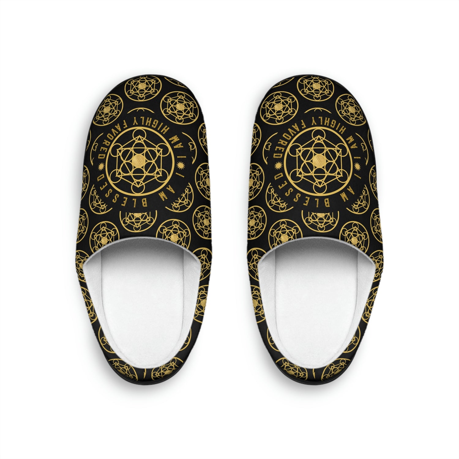 I AM BLESSED I AM HIGHLY FAVORED - Women's Indoor Slippers - Black