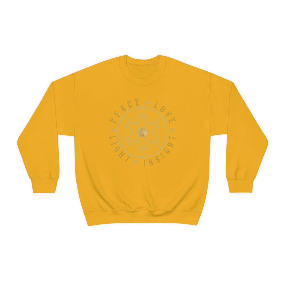 PEACE LOVE LIGHT INSIGHT - Unisex Heavy Blend™ Crewneck Sweatshirt