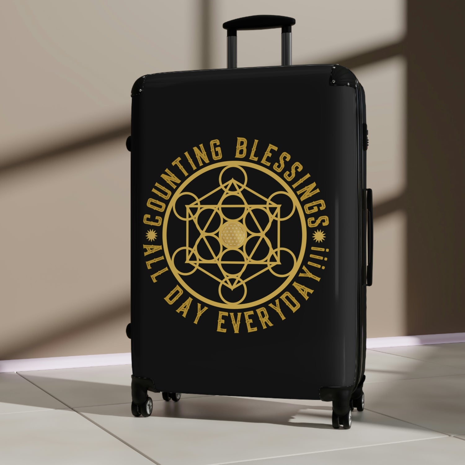 COUNTING BLESSINGS ALL DAY EVERYDAY!!! - Suitcase - Black