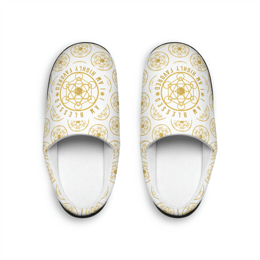 I AM BLESSED I AM HIGHLY FAVORED - Men's Indoor Slippers - White