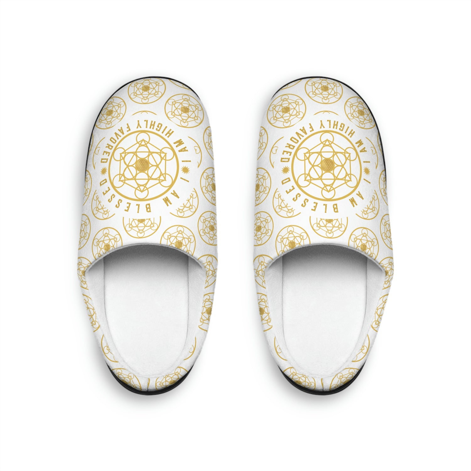 I AM BLESSED I AM HIGHLY FAVORED - Men's Indoor Slippers - White