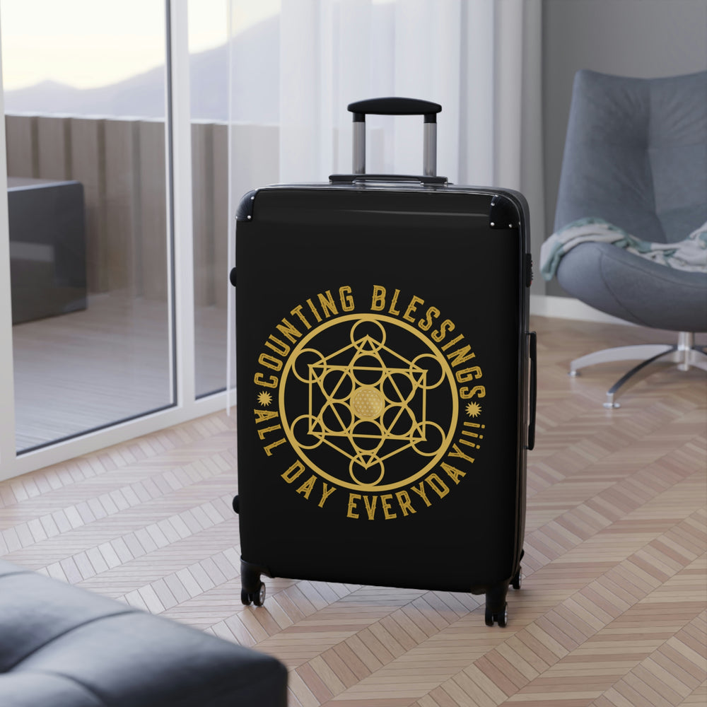 COUNTING BLESSINGS ALL DAY EVERYDAY!!! - Suitcase - Black