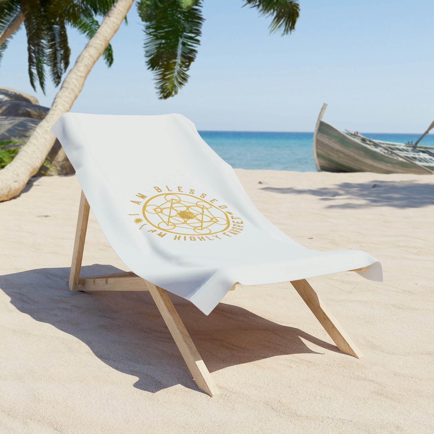I AM BLESSED I AM HIGHLY FAVORED - Beach Towel
