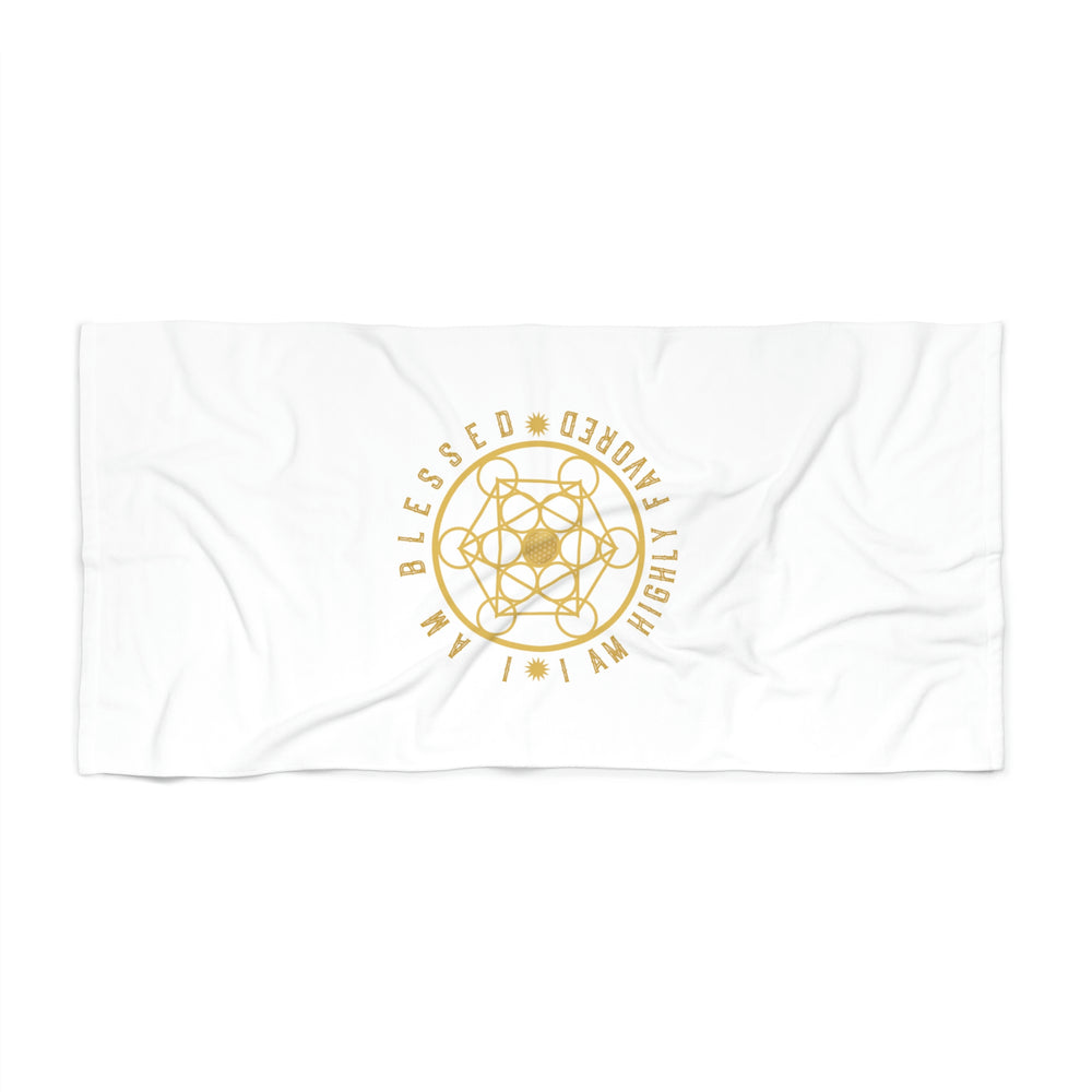 I AM BLESSED I AM HIGHLY FAVORED - Beach Towel