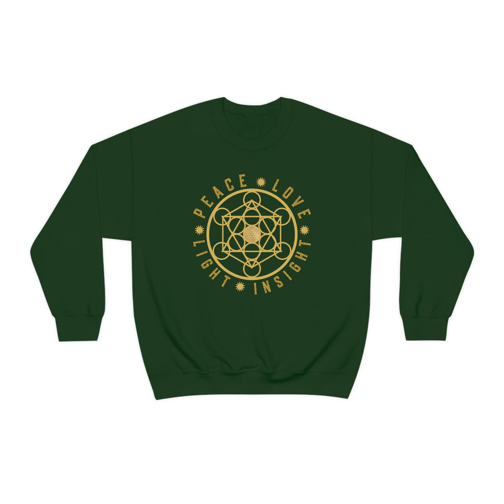 PEACE LOVE LIGHT INSIGHT - Unisex Heavy Blend™ Crewneck Sweatshirt