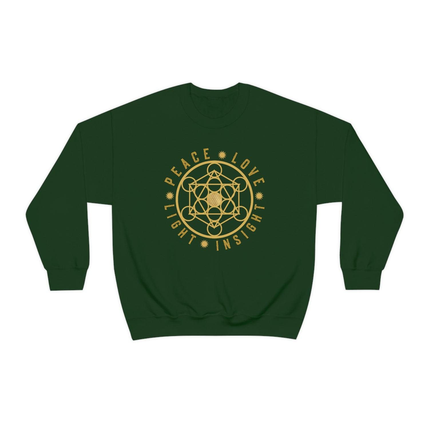 PEACE LOVE LIGHT INSIGHT - Unisex Heavy Blend™ Crewneck Sweatshirt