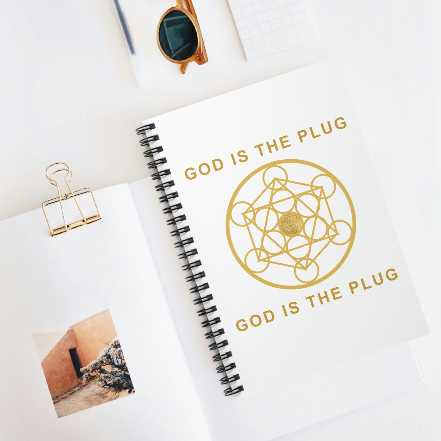 GOD IS THE PLUG - Spiral Notebook - Ruled Line
