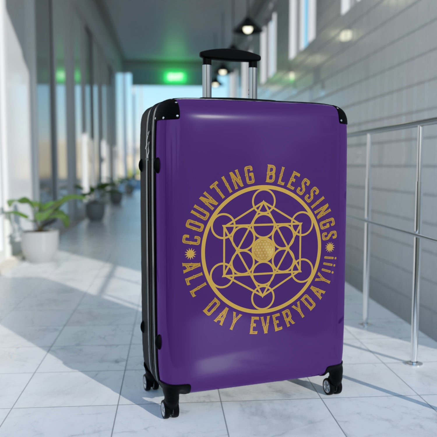 COUNTING BLESSINGS ALL DAY EVERYDAY!!! - Suitcase - Purple